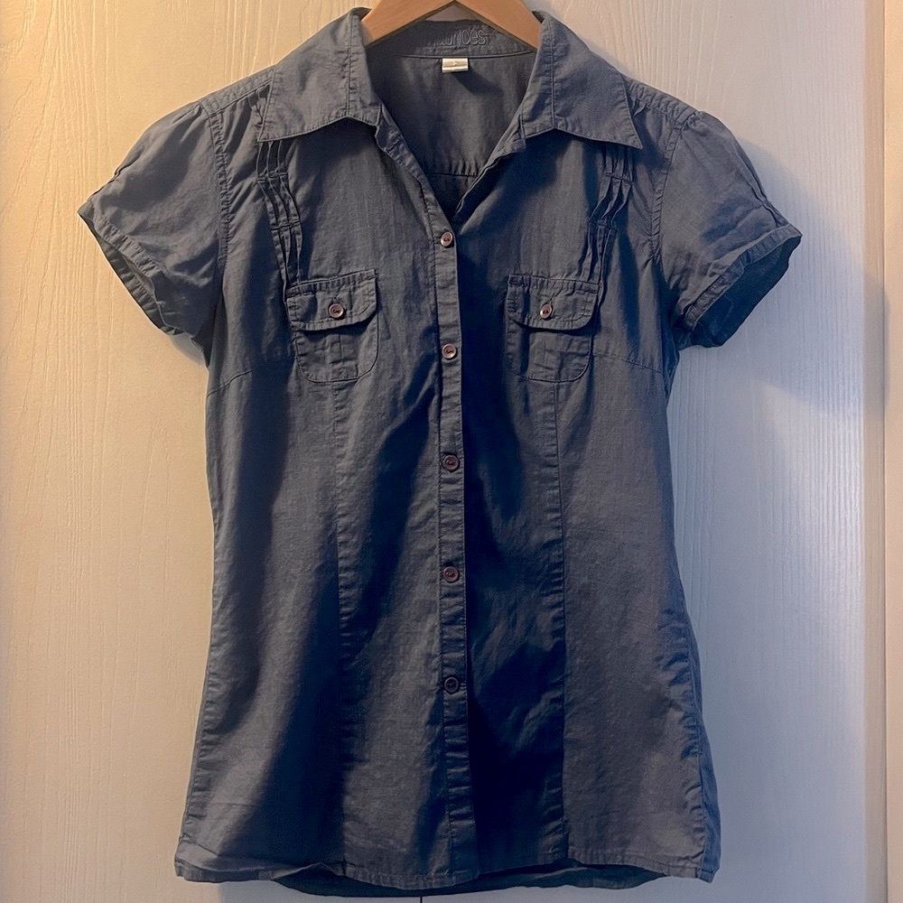 Maurices Blue Button Down Blouse